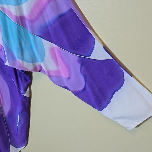 Cassandra Buck Watercolor Butterfly Dolman Sleeve Top Nature Colorful Artsy - Picture 6 of 15